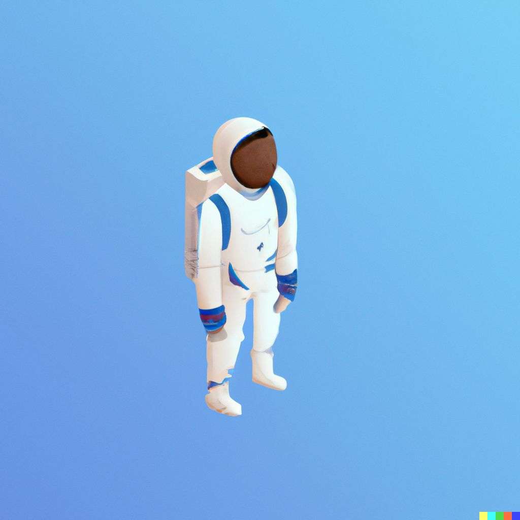 an astronaut, isometric art